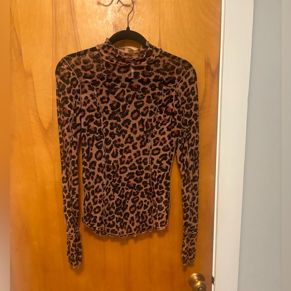 Free People Charlie Mesh Animal Print Sheer Top - Picture 5 of 16